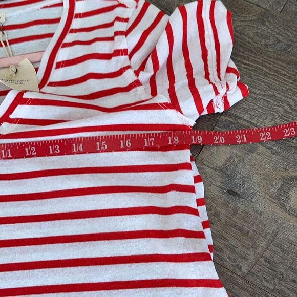 White and Red Striped Tee - Picture 5 of 6